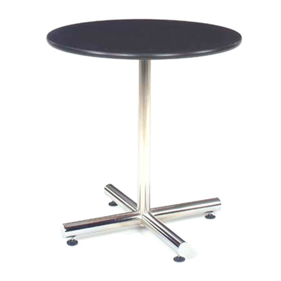 36″ Round Cafe Table - Black with Chrome Base